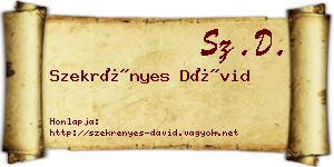 Szekrényes Dávid névjegykártya