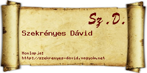 Szekrényes Dávid névjegykártya