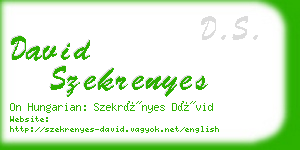 david szekrenyes business card